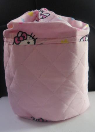 Pink Flower Bag/ Pink Round Pink Floral Bag /  Multifunctional Bag/ Toiletry Bag