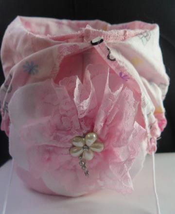 Pink Flower Bag/ Pink Round Pink Floral Bag /  Multifunctional Bag/ Toiletry Bag