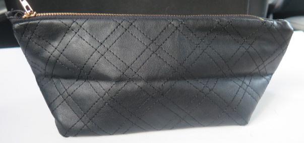 Black Leather Pouch/ Leather Pouch Bags/ Leather Makeup Bag/ Traveling Maeup Bag/ Leather Pencil Bag