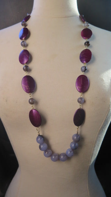 Purple Jewelry Set: Necklace & Earring/ Purple Necklace/ Handmade Jewelry Set/  Purple Jewelry