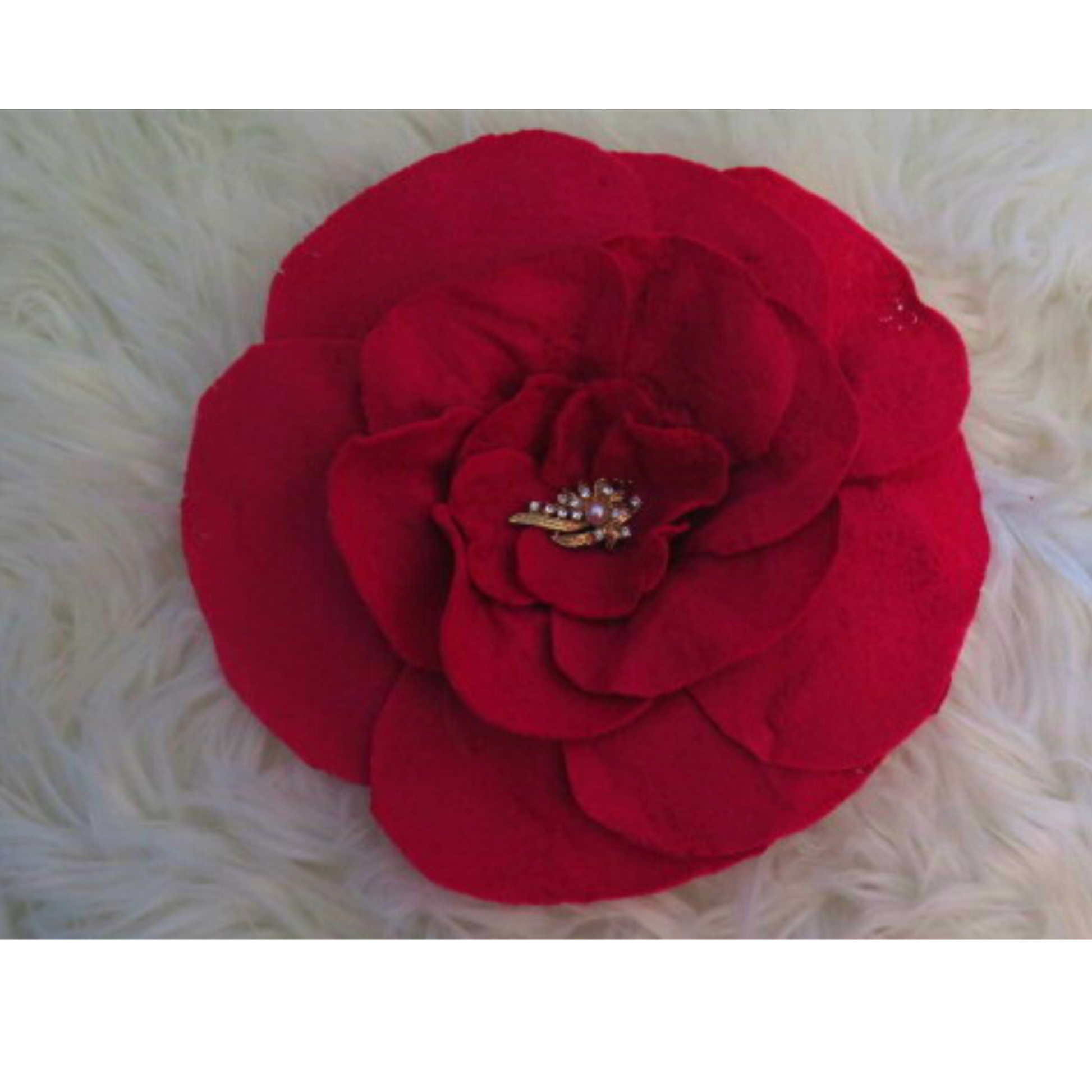 Large Red Flower Brooch