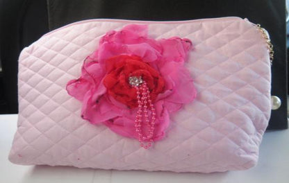 Large pink cosmetic bag