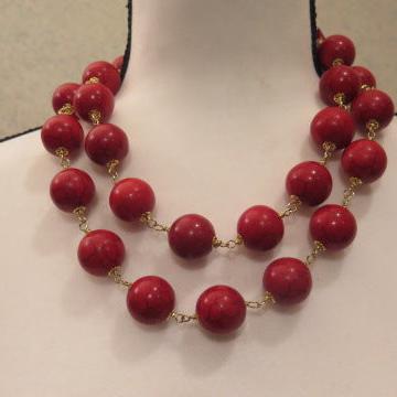 large ed beads wired necklace