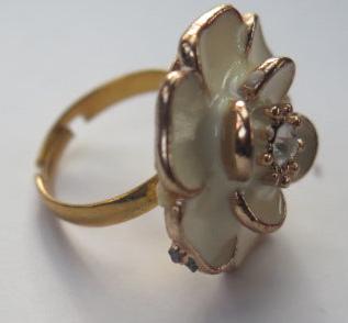 Large white flower statement ring for women