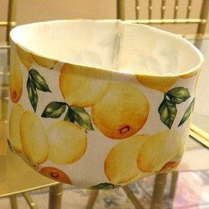 Lemon design kitchen basket close up