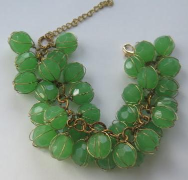 Lemon Green Cluster Bracelet