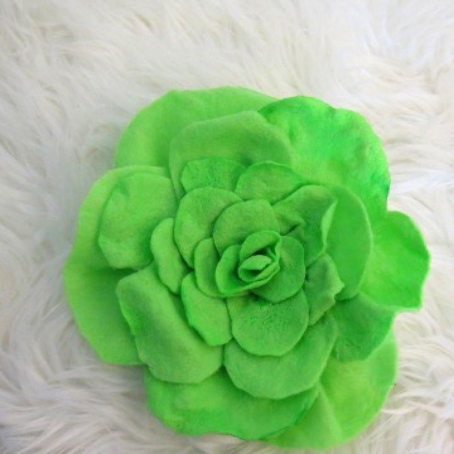 lemon green felt flower brooch