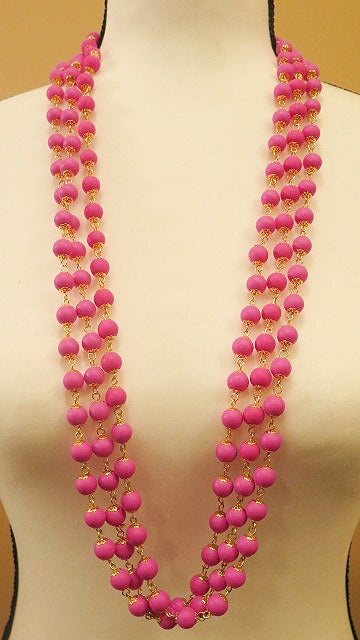 long Summer Fuchsia Necklace