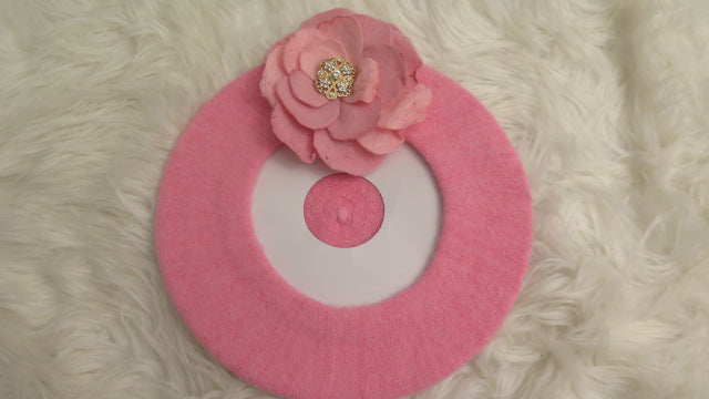 Pink  flower beret