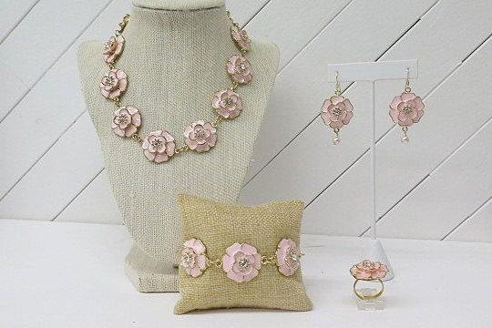 Pink Flower Jewelry set