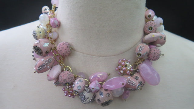 pink grape inspired necklace