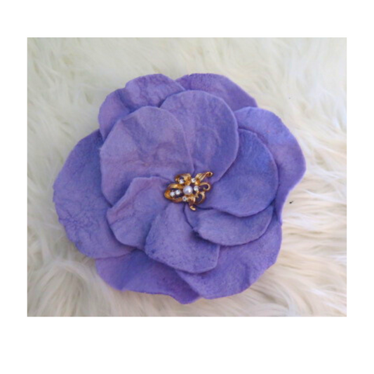 purple Felt flower brooch