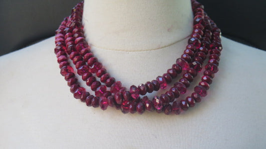 Red Beads Trlayer Necklace