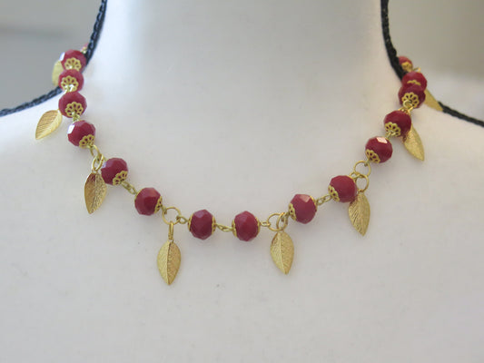 red Beads necklace with beads charms