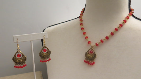 red chandelier Jewelry set