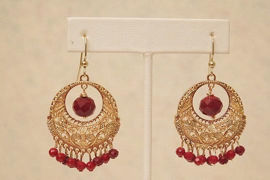 Red Gold Indian Earring