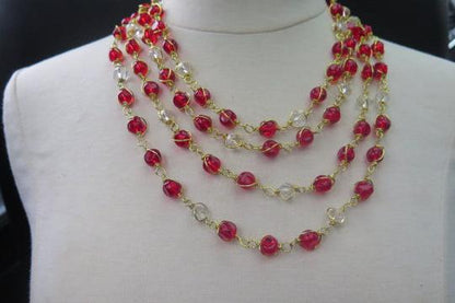 red  Gold multilayer necklace