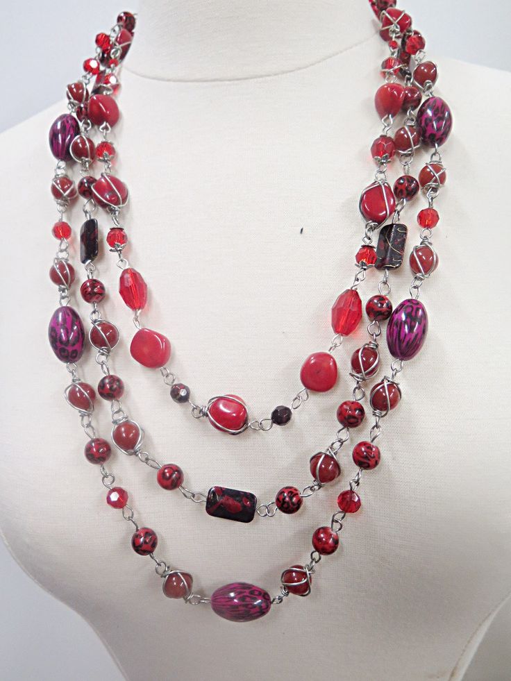 Red Multilayer Necklace