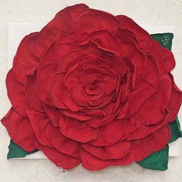 3D red rose flower wall art decoration for home and events