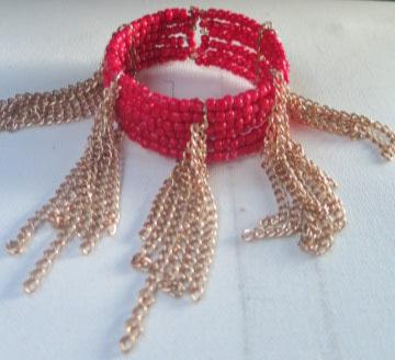 Red Seed Beads Bracelet