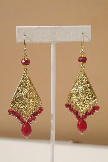 Red Triangle Earring