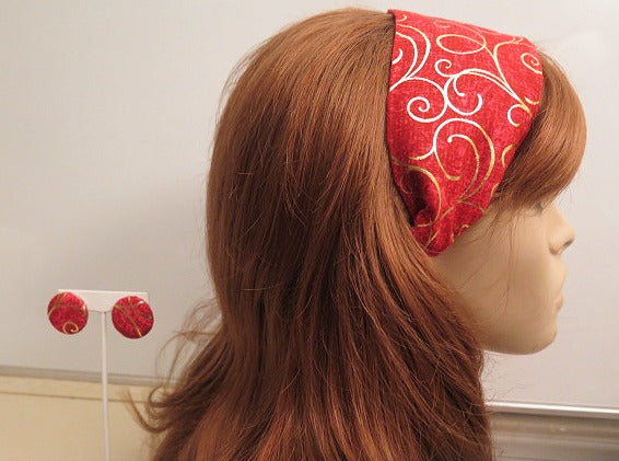 Red gold headband and Earring