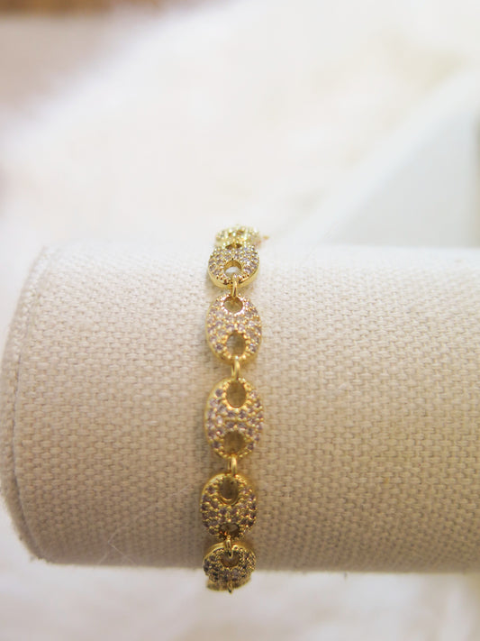Gold sparkling rhinestone bracelet for women