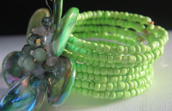 Seed beads 7 layer cuff bracelet