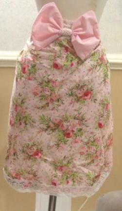 Pink Floral Vintage Apron with Bow