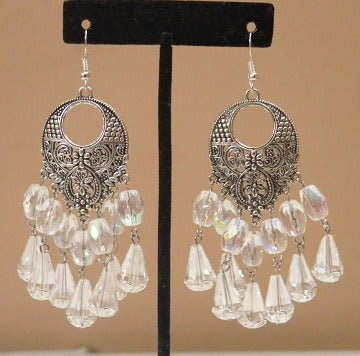 silver Statement chandelier earring