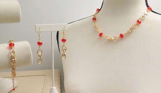 simple red jewelry set