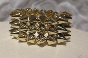 spike Gold plated cuff barcelet