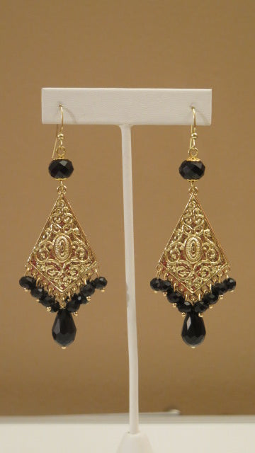 Triangle black earring