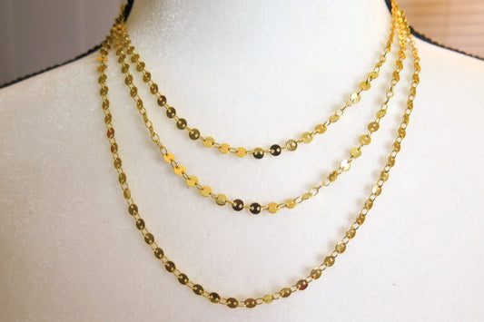 Trilayer Gold Necklace