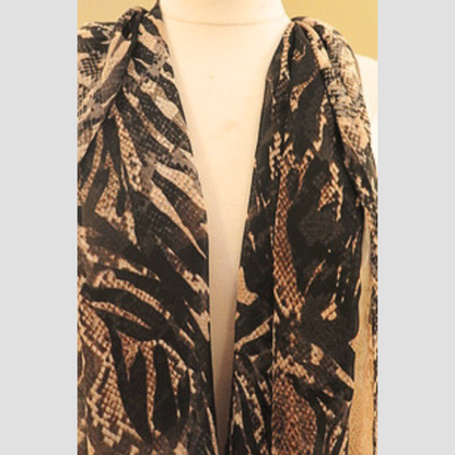 Women's Faux Snakeskin Chiffon Scarf & Headband Set | Python Print Long Neck Scarf | One Size Fits All Wild Style Accessory Set