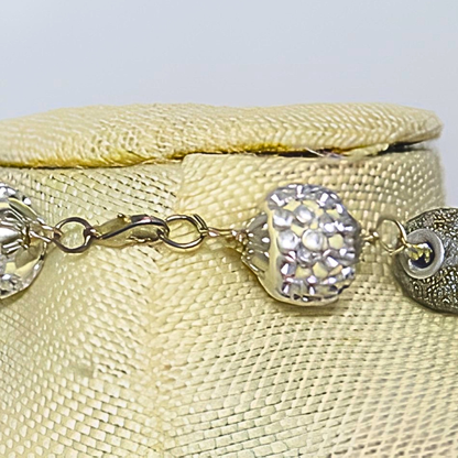 Silver Beaded Bridal Necklace for Women