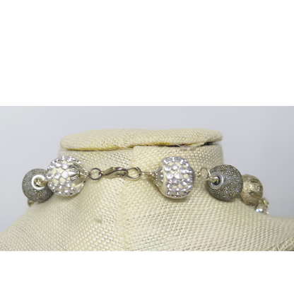 Silver Beaded Bridal Necklace for Women