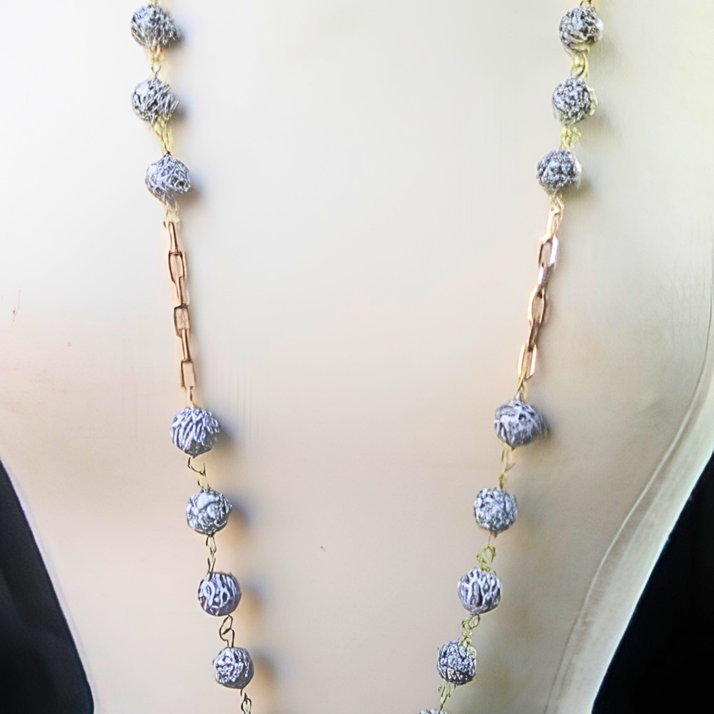 Long Leopard Print Beaded Necklace for Women