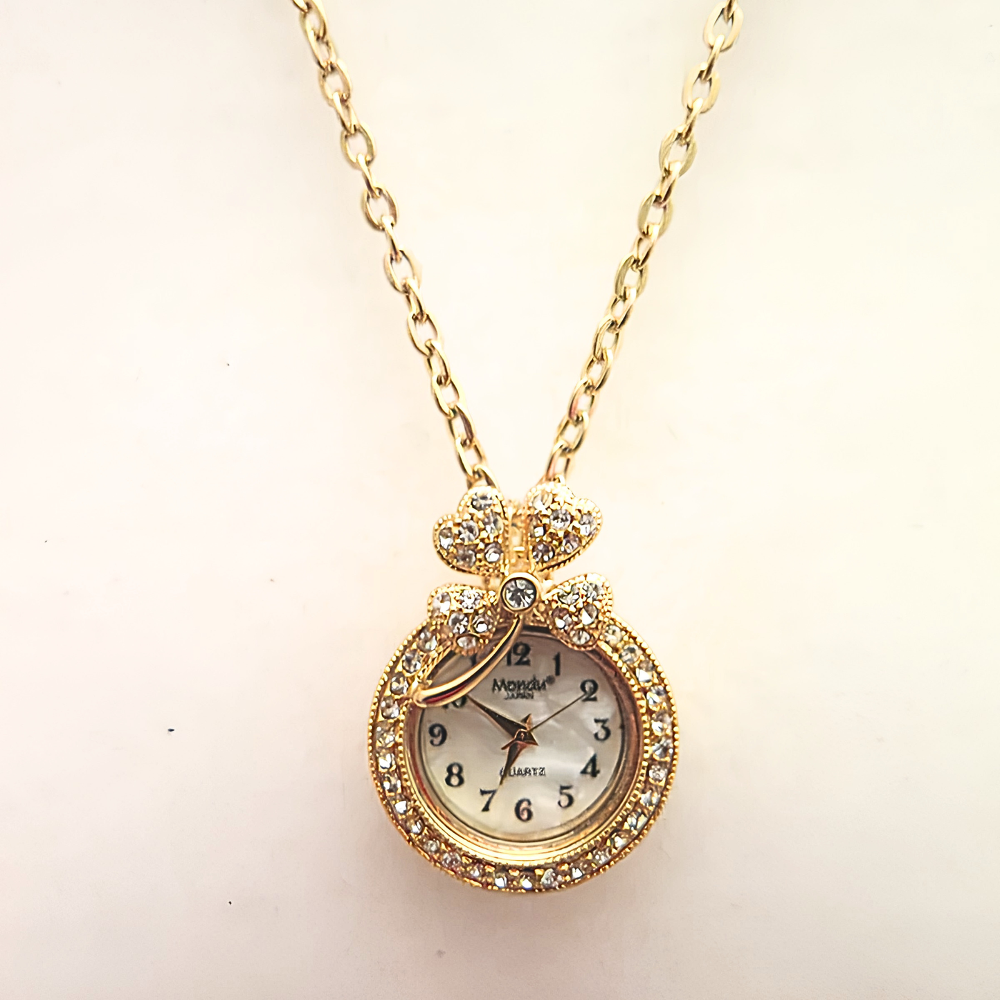 Gold Clock Pendant Statement Necklace for Women