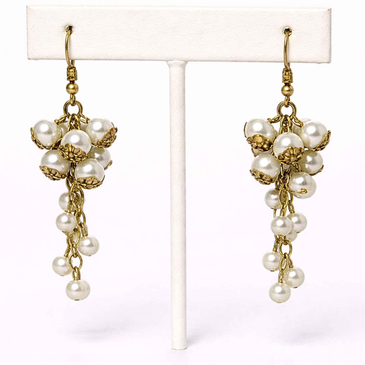 Pearl Grape-Inspired Cluster Drop Earrings for Women