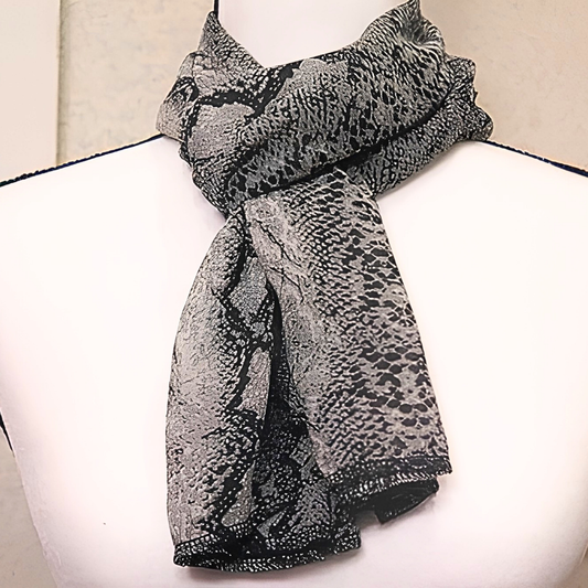 Handmade Grey Animal Print Scarf for Women
