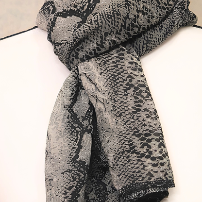 Handmade Grey Animal Print Scarf for Women