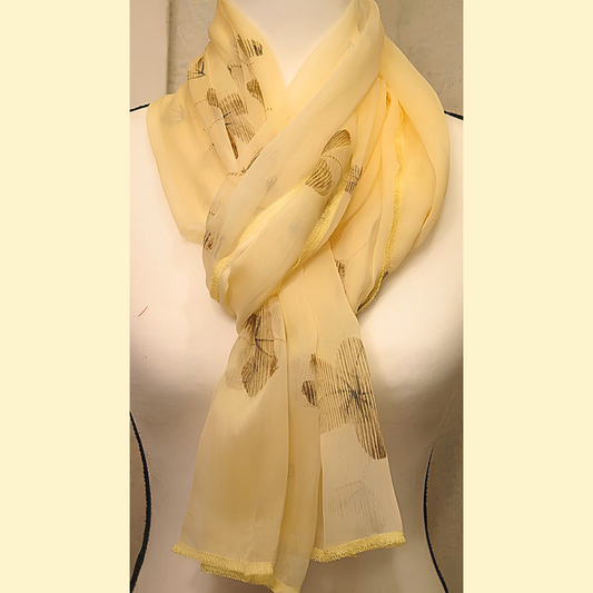 Handmade Yellow Wrap Scarf for Women