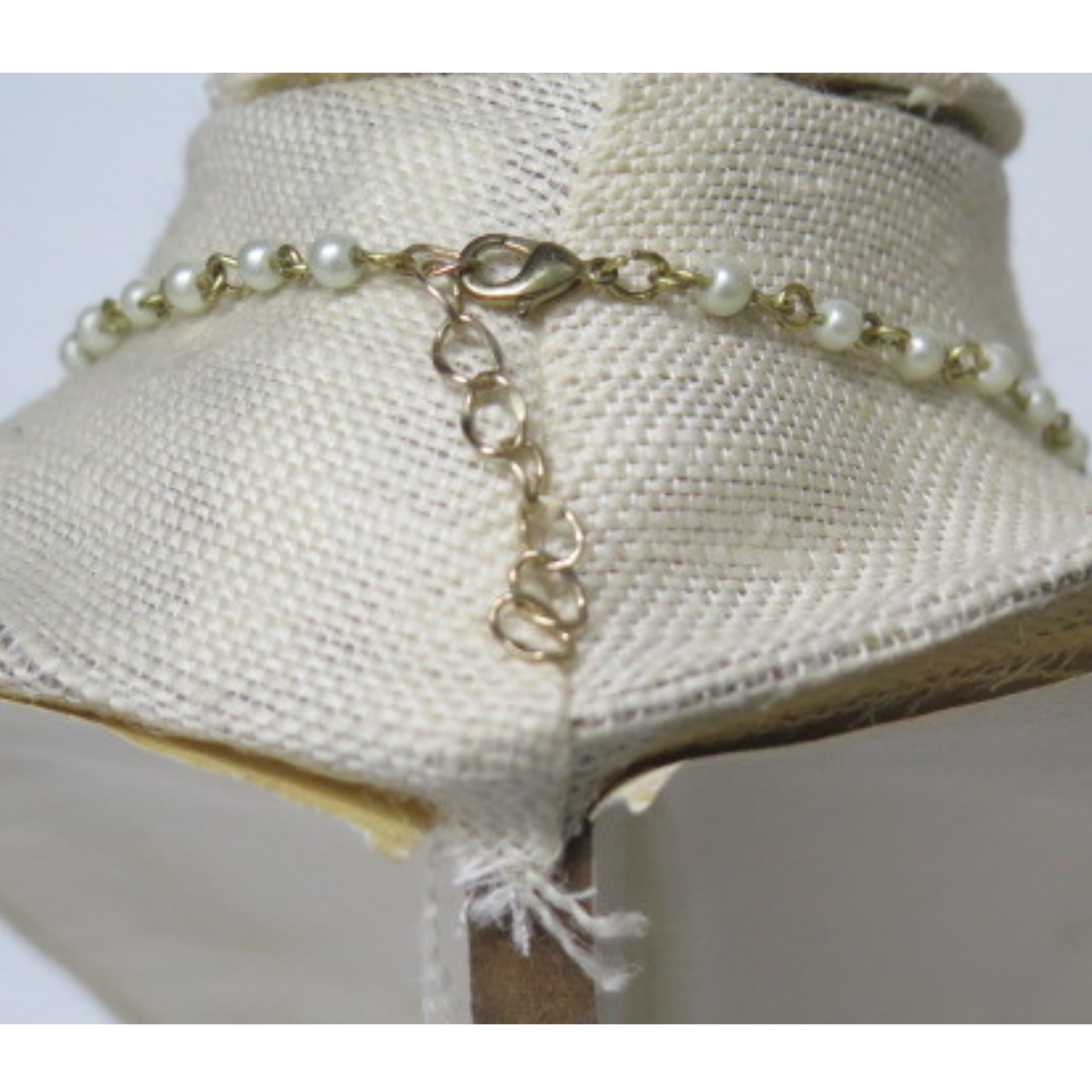 Pearl Necklace Clear Crystal Heart Pendant 21" Bridal Gift