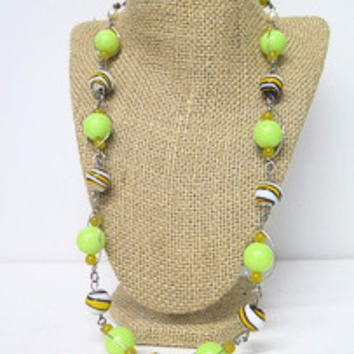 Handmade Lime Green Artisan Beaded Statement Necklace | Unique Wire Wrapped Jewelry