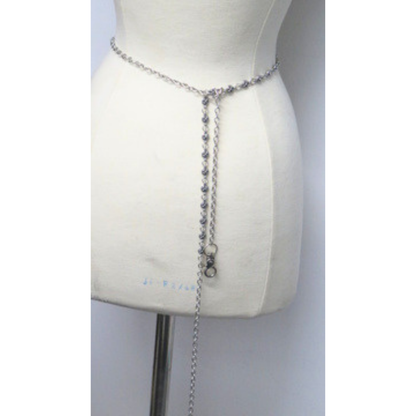 Women’s Silver Tone Cross Charm Chain Belt Adjustable Gothic Waist Belt