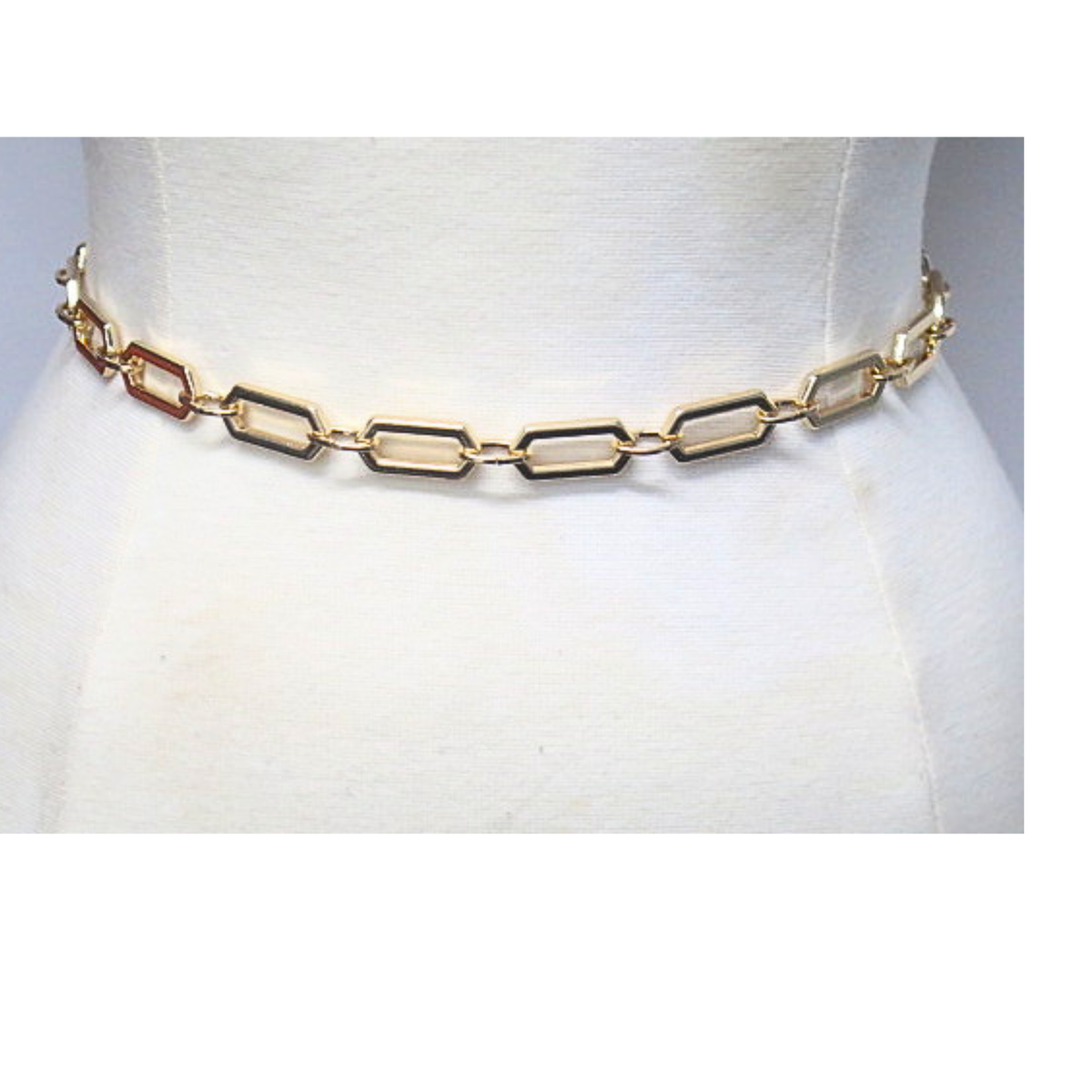 DKNY Women’s Gold Tone Chain Belt Adjustable Statement Waist Belt