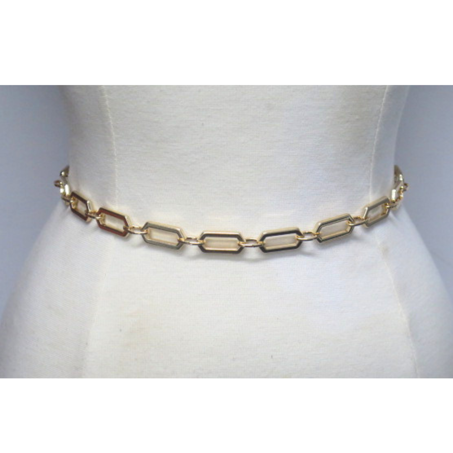DKNY Women’s Gold Tone Chain Belt Adjustable Statement Waist Belt
