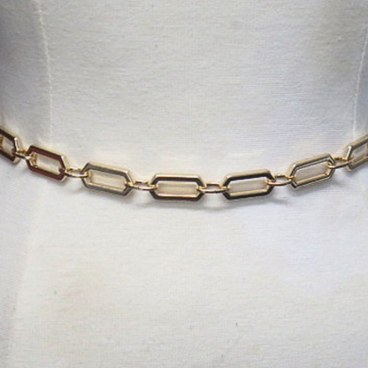DKNY Women’s Gold Tone Chain Belt Adjustable Statement Waist Belt