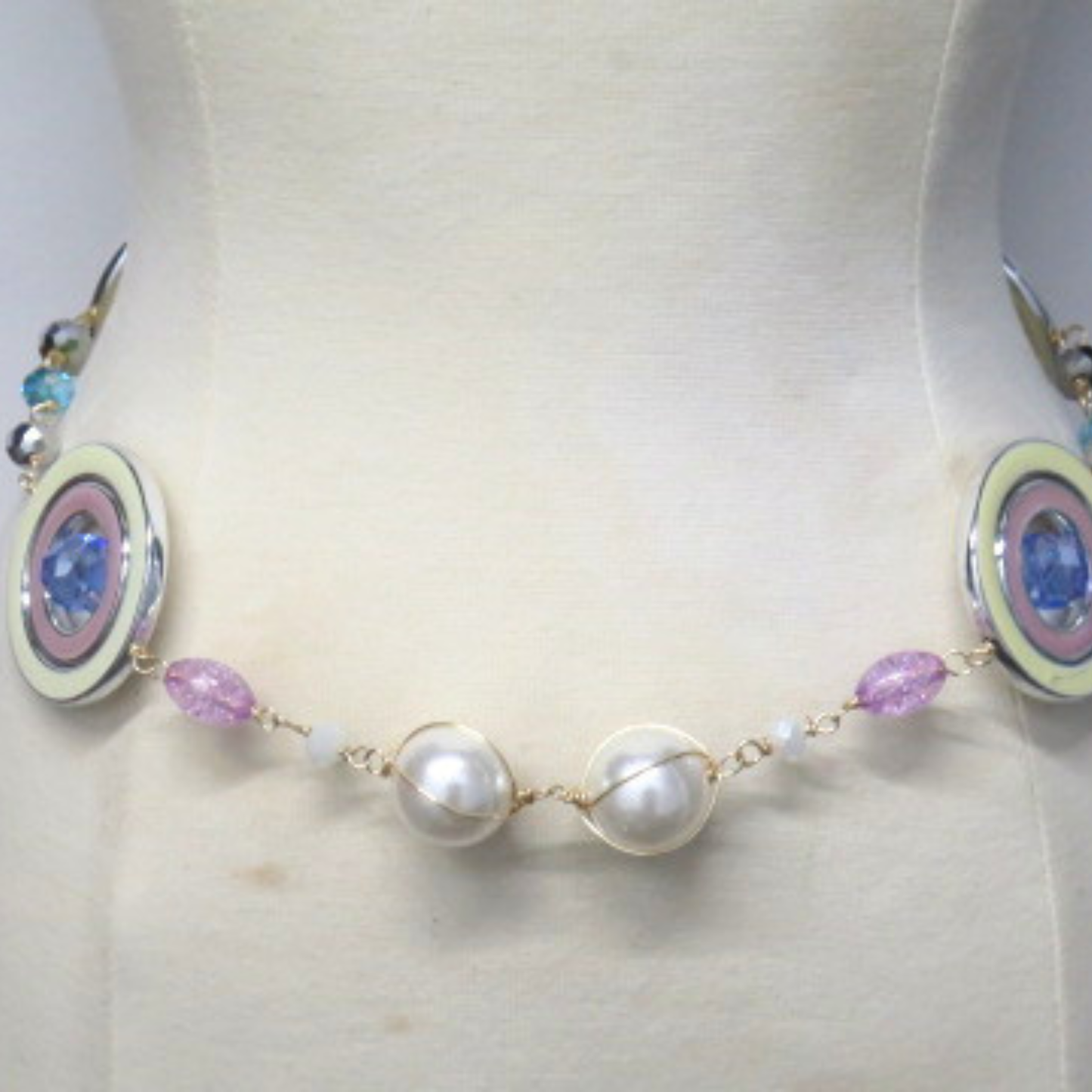 Handmade Multicolor Statement Chain Belt Pearl Beaded Adjustable Waist Belt
